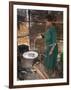 Woman Making Injera, the Staple Diet, Ethiopia, Africa-Gavin Hellier-Framed Photographic Print