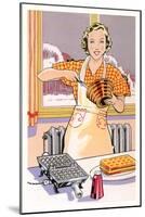 Woman Making Waffles, Art Deco-null-Mounted Art Print