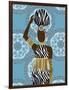 Woman Mandala Zebra Print Teal-Matthew Piotrowicz-Framed Art Print