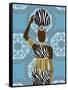 Woman Mandala Zebra Print Teal-Matthew Piotrowicz-Framed Stretched Canvas