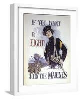 Woman Marines Want to Fight-null-Framed Giclee Print