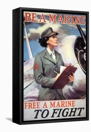 Woman Marines-Vintage Apple Collection-Framed Stretched Canvas