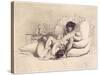 Woman Masturbating a Man on a Bed, Plate 18 from "Liebe," Published 1901 in Leipzig-Mihaly von Zichy-Stretched Canvas