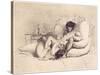 Woman Masturbating a Man on a Bed, Plate 18 from "Liebe," Published 1901 in Leipzig-Mihaly von Zichy-Stretched Canvas