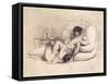 Woman Masturbating a Man on a Bed, Plate 18 from "Liebe," Published 1901 in Leipzig-Mihaly von Zichy-Framed Stretched Canvas