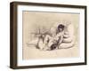 Woman Masturbating a Man on a Bed, Plate 18 from "Liebe," Published 1901 in Leipzig-Mihaly von Zichy-Framed Giclee Print