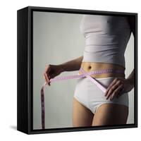 Woman Measuring Her Waist-Cristina-Framed Stretched Canvas