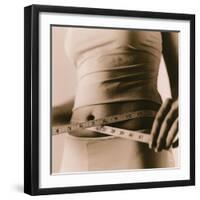 Woman Measuring Her Waist-Cristina-Framed Photographic Print