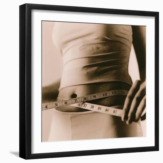 Woman Measuring Her Waist-Cristina-Framed Photographic Print