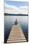 Woman Meditating on a Jetty, Lake Ianthe, West Coast, South Island, New Zealand, Pacific-Matthew Williams-Ellis-Mounted Photographic Print