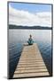 Woman Meditating on a Jetty, Lake Ianthe, West Coast, South Island, New Zealand, Pacific-Matthew Williams-Ellis-Mounted Photographic Print