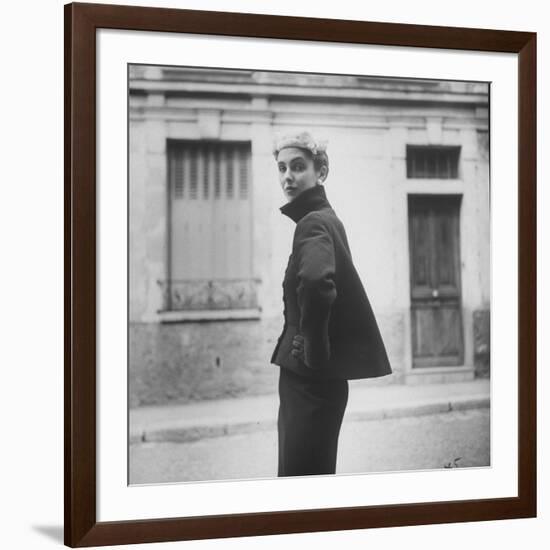 Woman Modeling a Full Sleeved Suit-Gordon Parks-Framed Photographic Print