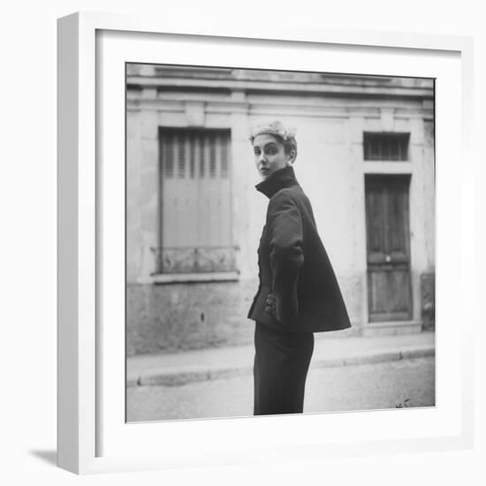 Woman Modeling a Full Sleeved Suit-Gordon Parks-Framed Photographic Print