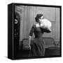 Woman Modeling a Party Dress-Nina Leen-Framed Stretched Canvas