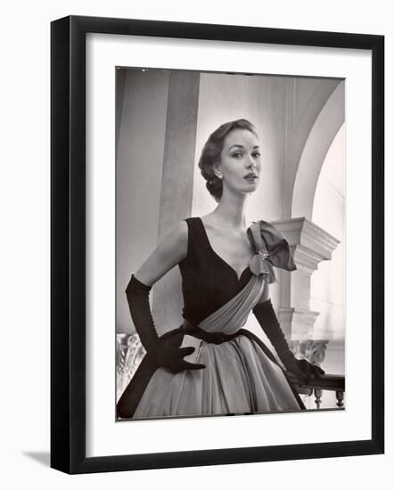 Woman Modeling a Short Ball Gown-Nina Leen-Framed Photographic Print