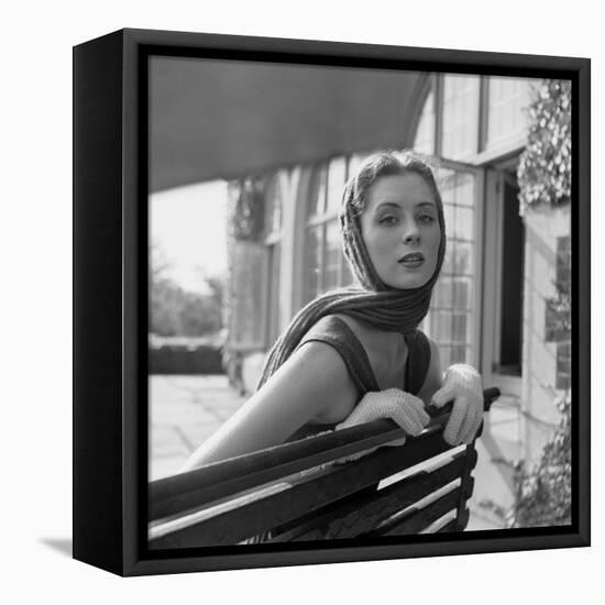Woman Modeling College Fashion Head Scarfs, 1950-Nina Leen-Framed Stretched Canvas