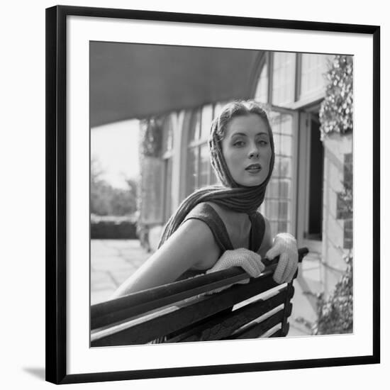 Woman Modeling College Fashion Head Scarfs, 1950-Nina Leen-Framed Photographic Print