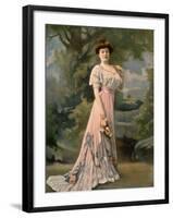 Woman modeling embroidered skirt designed by Lachartroulle-Felix-Framed Photographic Print