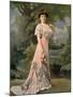 Woman modeling embroidered skirt designed by Lachartroulle-Felix-Mounted Photographic Print