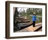 Woman Near Old Boats, Mekong Delta, Vietnam-Bill Bachmann-Framed Photographic Print