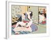 Woman Observing as Couple Have Sex-Japanese School-Framed Giclee Print