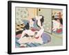 Woman Observing as Couple Have Sex-Japanese School-Framed Giclee Print