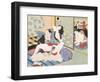 Woman Observing as Couple Have Sex-Japanese School-Framed Giclee Print