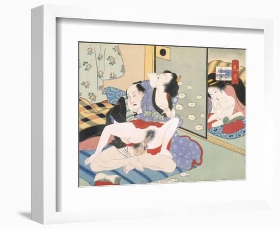 Woman Observing as Couple Have Sex-Japanese School-Framed Giclee Print