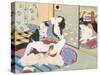 Woman Observing as Couple Have Sex-Japanese School-Stretched Canvas