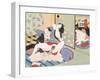 Woman Observing as Couple Have Sex-Japanese School-Framed Giclee Print