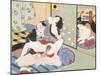 Woman Observing as Couple Have Sex-Japanese School-Mounted Giclee Print