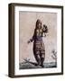 Woman of Hudson Bay in Traditional Costume, Color Engraving by Laroque-Jacques Grasset de Saint-Sauveur-Framed Giclee Print