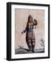 Woman of Hudson Bay in Traditional Costume, Color Engraving by Laroque-Jacques Grasset de Saint-Sauveur-Framed Giclee Print