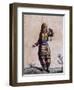 Woman of Hudson Bay in Traditional Costume, Color Engraving by Laroque-Jacques Grasset de Saint-Sauveur-Framed Giclee Print