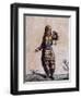 Woman of Hudson Bay in Traditional Costume, Color Engraving by Laroque-Jacques Grasset de Saint-Sauveur-Framed Giclee Print