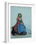 Woman of Procida, Seated (W/C on Paper)-Antoine Auguste Ernest Herbert or Hebert-Framed Giclee Print