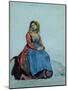 Woman of Procida, Seated (W/C on Paper)-Antoine Auguste Ernest Herbert or Hebert-Mounted Giclee Print