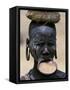 Woman of the Mursi Tribe, Her Clay Lip Plate Shows That She Is Married, Ethiopia-John Warburton-lee-Framed Stretched Canvas