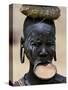 Woman of the Mursi Tribe, Her Clay Lip Plate Shows That She Is Married, Ethiopia-John Warburton-lee-Stretched Canvas