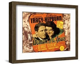 Woman of the Year, Spencer Tracy, Katharine Hepburn, 1942-null-Framed Art Print