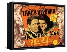 Woman of the Year, Spencer Tracy, Katharine Hepburn, 1942-null-Framed Stretched Canvas