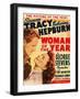 Woman of the Year, Spencer Tracy, Katharine Hepburn on window card, 1942-null-Framed Art Print