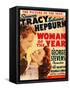 Woman of the Year, Spencer Tracy, Katharine Hepburn on window card, 1942-null-Framed Stretched Canvas