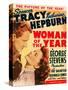 Woman of the Year, Spencer Tracy, Katharine Hepburn on window card, 1942-null-Stretched Canvas