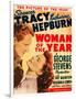 Woman of the Year, Spencer Tracy, Katharine Hepburn on window card, 1942-null-Framed Art Print