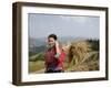 Woman of Yao Minority with Cellphone, Longsheng Terraced Ricefields, Guangxi Province, China-Angelo Cavalli-Framed Photographic Print