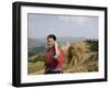 Woman of Yao Minority with Cellphone, Longsheng Terraced Ricefields, Guangxi Province, China-Angelo Cavalli-Framed Photographic Print