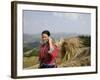 Woman of Yao Minority with Cellphone, Longsheng Terraced Ricefields, Guangxi Province, China-Angelo Cavalli-Framed Photographic Print