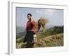 Woman of Yao Minority with Cellphone, Longsheng Terraced Ricefields, Guangxi Province, China-Angelo Cavalli-Framed Photographic Print