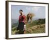 Woman of Yao Minority with Cellphone, Longsheng Terraced Ricefields, Guangxi Province, China-Angelo Cavalli-Framed Photographic Print